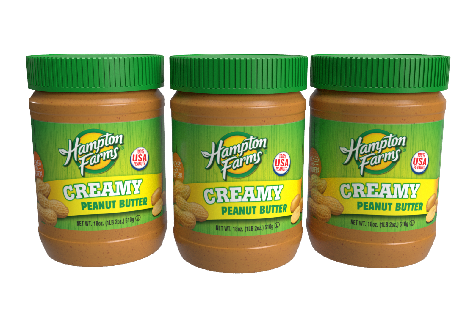 Creamy Peanut Butter 18 oz. Jar by Hampton Farms